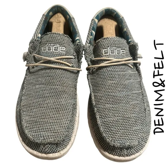 Hey Dude Mens Shoes Wally Sox Ice Grey | PRELOVED 🩶🩵