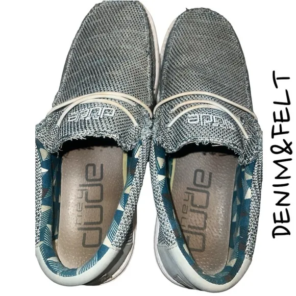 Hey Dude Mens Shoes Wally Sox Ice Grey | PRELOVED 🩶🩵