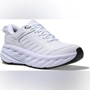 HOKA Bondi SR Women's White Soft Toe Slip Resistant Athletic Wide Work Shoe- 8