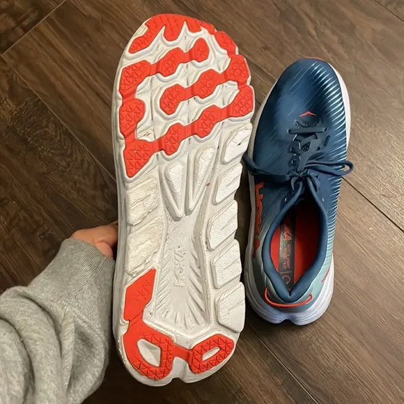 Hoka Mens One One Rincon 3 Real Teal Eggshell Blue Running Shoes