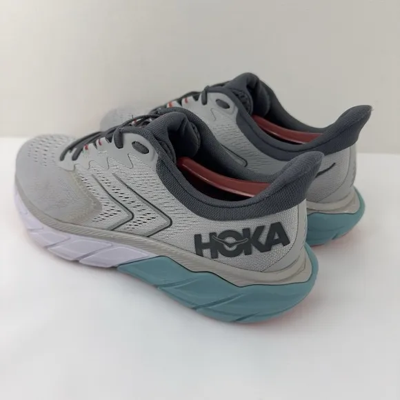 HOKA ONE ONE Arahi 5 Men's Running Shoes Size 10 | Gray/Teal/Red
