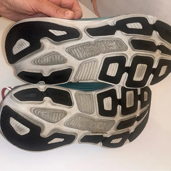 Hoka One One Bondi 10.5 Womens 8 Running Shoes Teal &amp; Pink Model 1019270