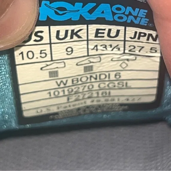 Hoka One One Bondi 10.5 Womens 8 Running Shoes Teal &amp; Pink Model 1019270