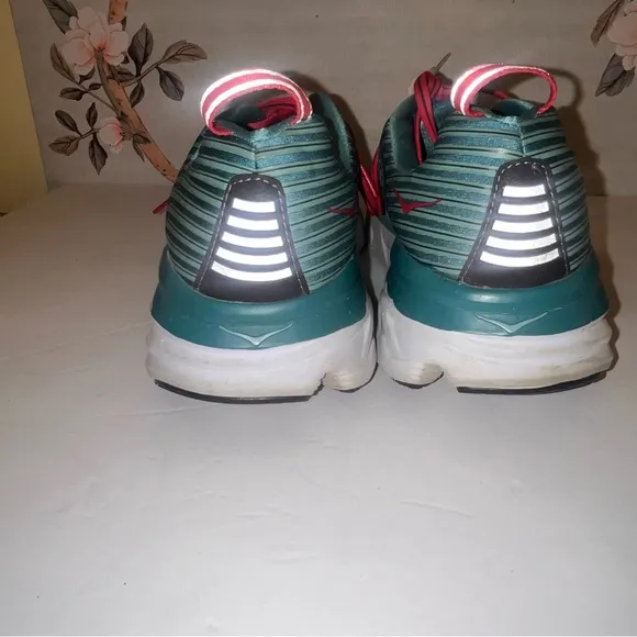 Hoka One One Bondi 10.5 Womens 8 Running Shoes Teal &amp; Pink Model 1019270