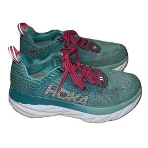 Hoka One One Bondi 10.5 Womens 8 Running Shoes Teal &amp; Pink Model 1019270