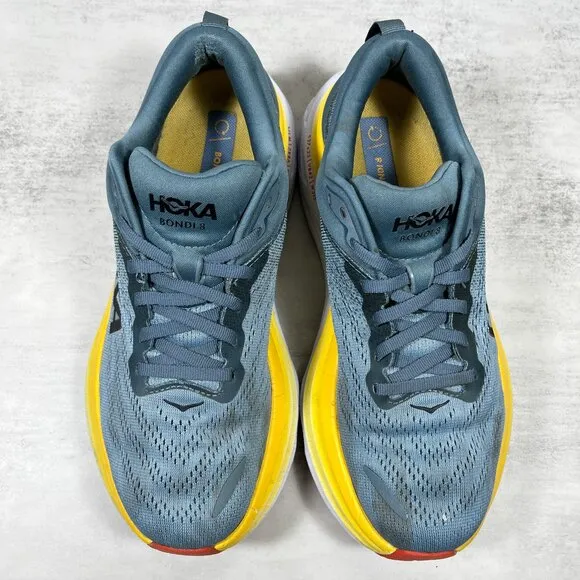 Hoka One One Bondi 8 Running Shoes - Men's Size 8 - Blue