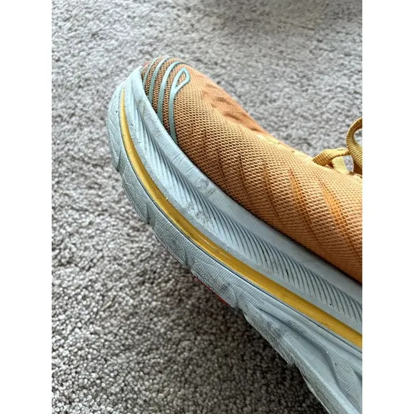Hoka One One Bondi X Shoes Mens Size 11.5 D Fiesta / Amber Yellow Running