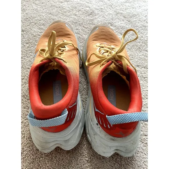 Hoka One One Bondi X Shoes Mens Size 11.5 D Fiesta / Amber Yellow Running