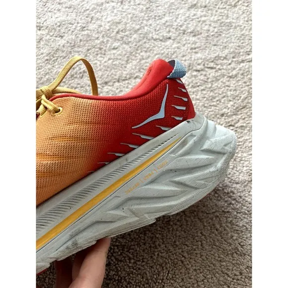 Hoka One One Bondi X Shoes Mens Size 11.5 D Fiesta / Amber Yellow Running