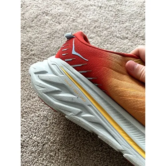 Hoka One One Bondi X Shoes Mens Size 11.5 D Fiesta / Amber Yellow Running