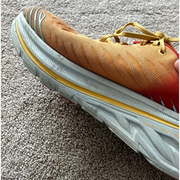 Hoka One One Bondi X Shoes Mens Size 11.5 D Fiesta / Amber Yellow Running