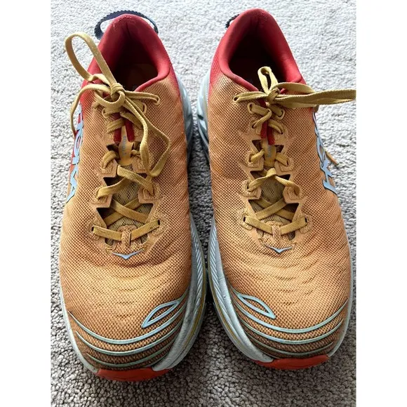 Hoka One One Bondi X Shoes Mens Size 11.5 D Fiesta / Amber Yellow Running