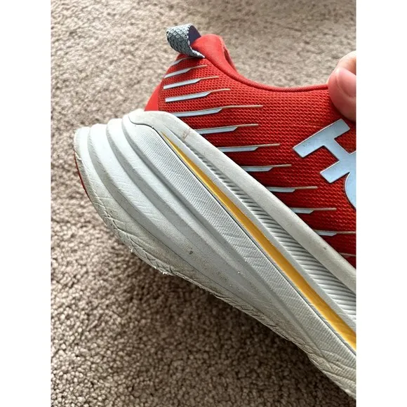 Hoka One One Bondi X Shoes Mens Size 11.5 D Fiesta / Amber Yellow Running
