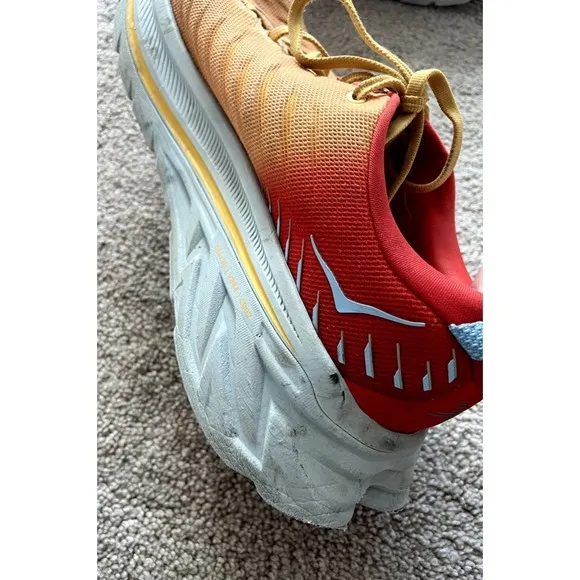 Hoka One One Bondi X Shoes Mens Size 11.5 D Fiesta / Amber Yellow Running