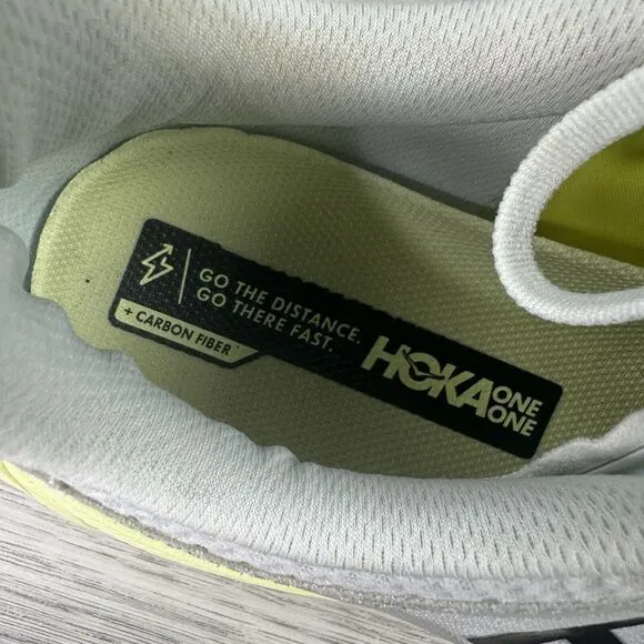 hoka one one‎ carbon x2 mens white yellow running shoes 13D
