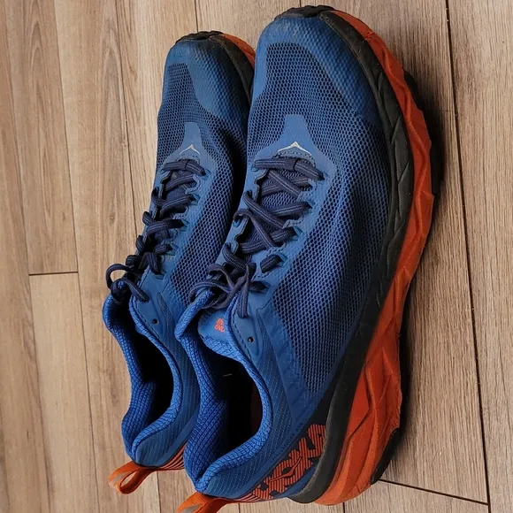 HOKA One One Challenger ATR 5 Blue Orange Sz‎ 9 Mens Running Athletic Shoes