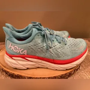 Hoka One One Clifton 8 Women’s Size 7.5 Blue Running Athletic Shoes 1119394 AEBL