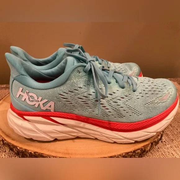 Hoka One One Clifton 8 Women’s Size 7.5 Blue Running Athletic Shoes 1119394 AEBL