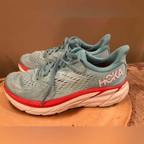 Hoka One One Clifton 8 Women’s Size 7.5 Blue Running Athletic Shoes 1119394 AEBL