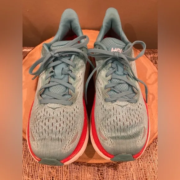 Hoka One One Clifton 8 Women’s Size 7.5 Blue Running Athletic Shoes 1119394 AEBL