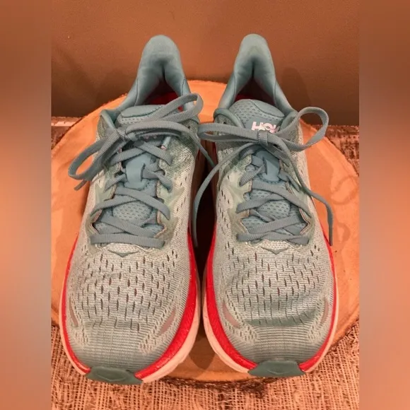 Hoka One One Clifton 8 Women’s Size 7.5 Blue Running Athletic Shoes 1119394 AEBL