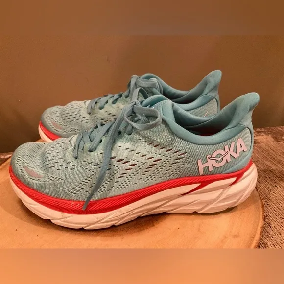 Hoka One One Clifton 8 Women’s Size 7.5 Blue Running Athletic Shoes 1119394 AEBL