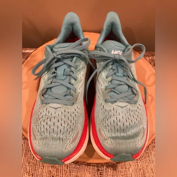 Hoka One One Clifton 8 Women’s Size 7.5 Blue Running Athletic Shoes 1119394 AEBL