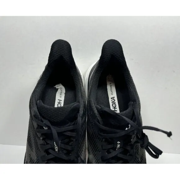 Hoka One One Clifton 9 1127895 BWHT Black White Running Shoes Sneaker Men's 13 D