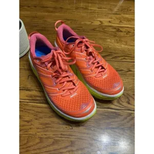 𝅺hoka One One Conquest 2 Women's Neon Coral Citrus Running Sneakers Shoes Sz 9.5