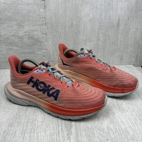 Hoka One One Mach 5 Women's 9.5 B Camellia Peach Parfait Running Sneaker Shoes