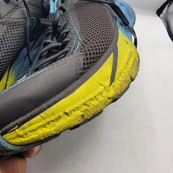 Hoka One One Mens Size 12 Napali Black Blue Yellow Running Sneakers Shoes
