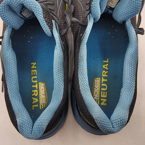 Hoka One One Mens Size 12 Napali Black Blue Yellow Running Sneakers Shoes