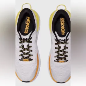 Hoka One One Men's White and Yellow Running Shoes size 10 new