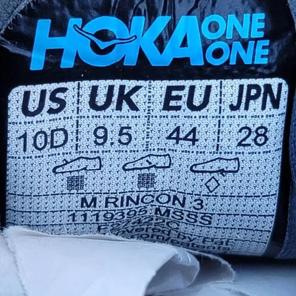 Hoka One One RINCON 3 - Men's Running Shoes - Size 10D