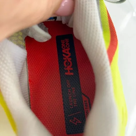 Hoka One One Rocket X Men's Size 11 Running Shoes White Neon Yellow