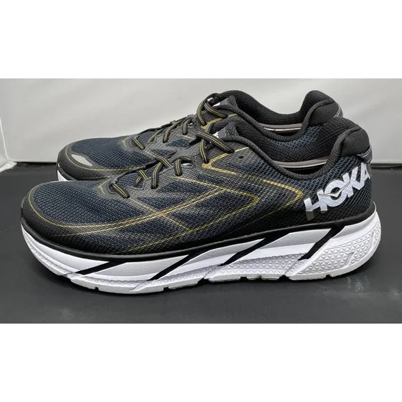 Hoka One One Running Race Clifton 3 Gold Black Shoes Mens 12.5 Fast Ship