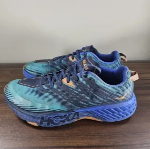 Hoka One One Speedgoat 4 Running Shoes Blue and Green Men's Size 12