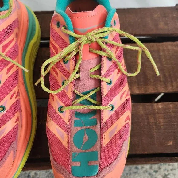 Hoka One One Speedgoat Running Shoes Womens 9 Pink Peach Athletic Sneakers