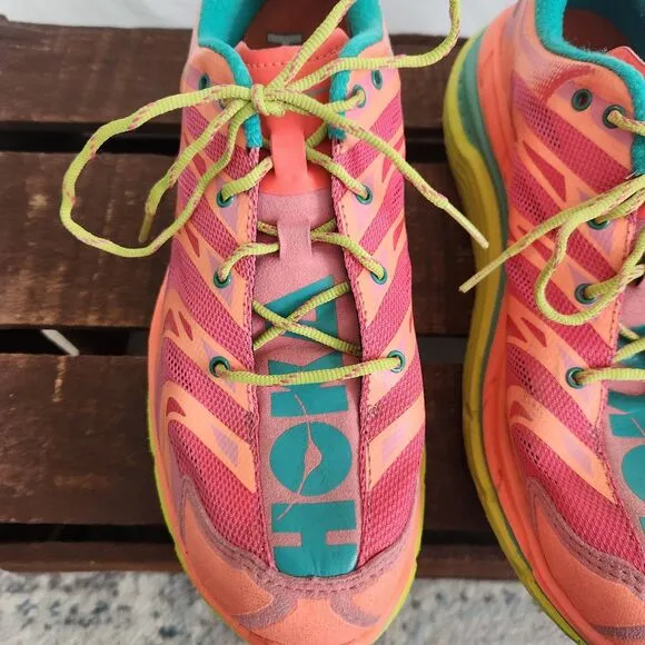 Hoka One One Speedgoat Running Shoes Womens 9 Pink Peach Athletic Sneakers