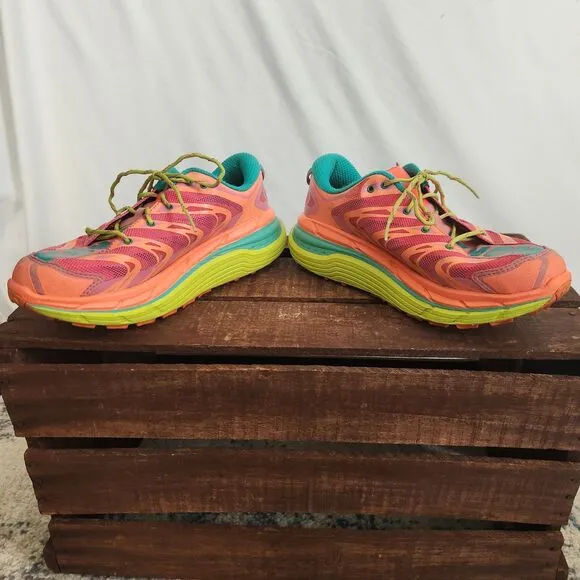 Hoka One One Speedgoat Running Shoes Womens 9 Pink Peach Athletic Sneakers