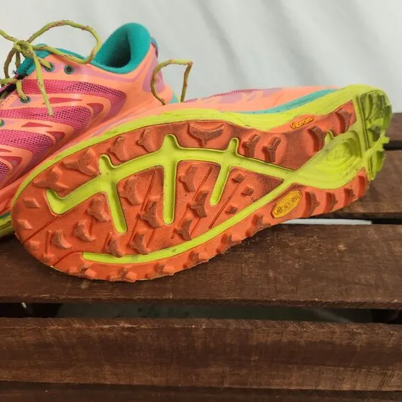 Hoka One One Speedgoat Running Shoes Womens 9 Pink Peach Athletic Sneakers