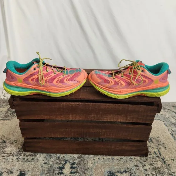 Hoka One One Speedgoat Running Shoes Womens 9 Pink Peach Athletic Sneakers