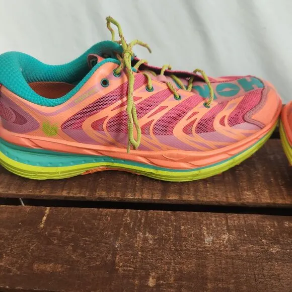Hoka One One Speedgoat Running Shoes Womens 9 Pink Peach Athletic Sneakers