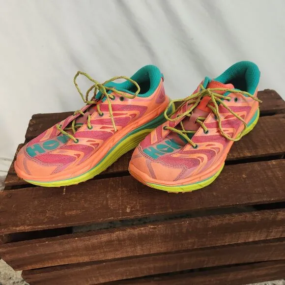 Hoka One One Speedgoat Running Shoes Womens 9 Pink Peach Athletic Sneakers
