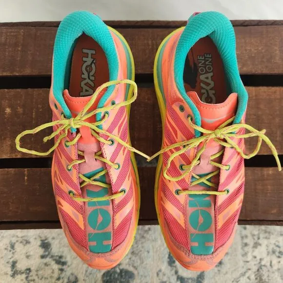 Hoka One One Speedgoat Running Shoes Womens 9 Pink Peach Athletic Sneakers