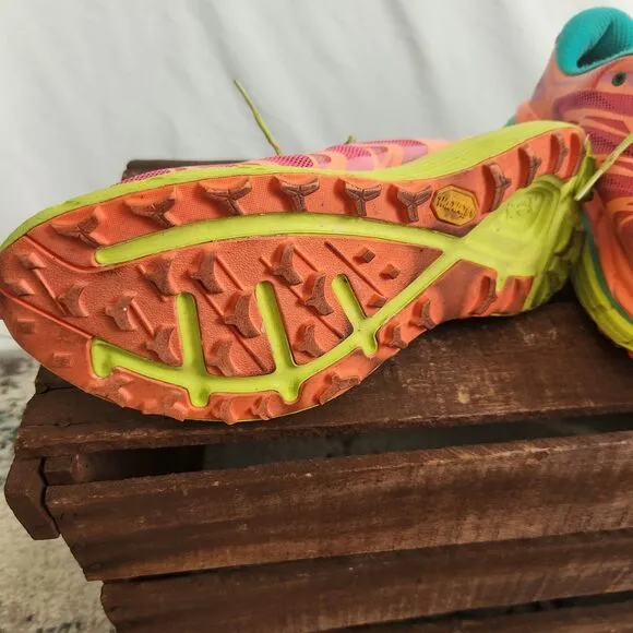 Hoka One One Speedgoat Running Shoes Womens 9 Pink Peach Athletic Sneakers