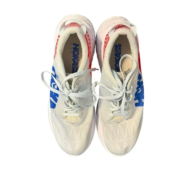 HOKA ONE ONE W CARBON X RUNNING SHOES  Red Blue Men’s Size 10 Running Athletic