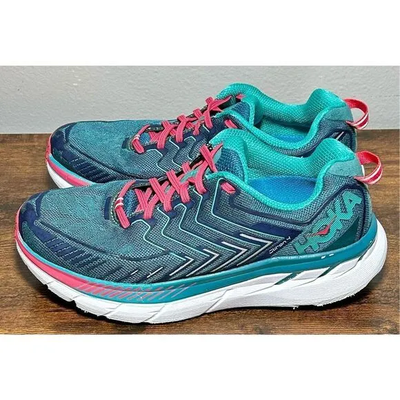 Hoka One One Clifton 4 1016724 BCCM Blue Running Women's Shoes Sneakers Size 10.