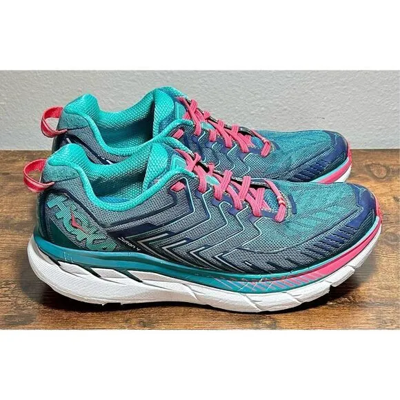 Hoka One One Clifton 4 1016724 BCCM Blue Running Women's Shoes Sneakers Size 10.