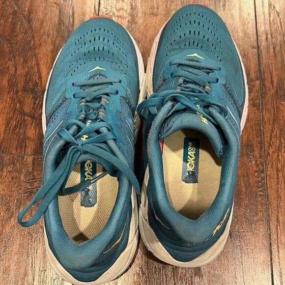 Hoka One One Womens Arahi 5 1115012 MBLGR Blue Running Shoes Sneakers Size 7 B